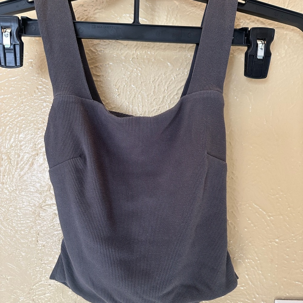 Charcoal Crop Top with Cut Out Back